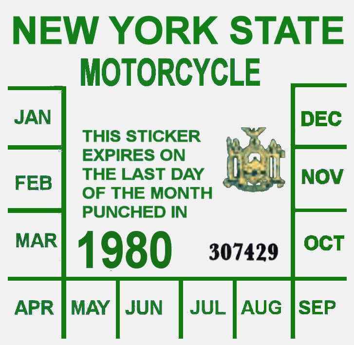 (image for) 1980 New York Inspection Sticker MOTORCYCLE